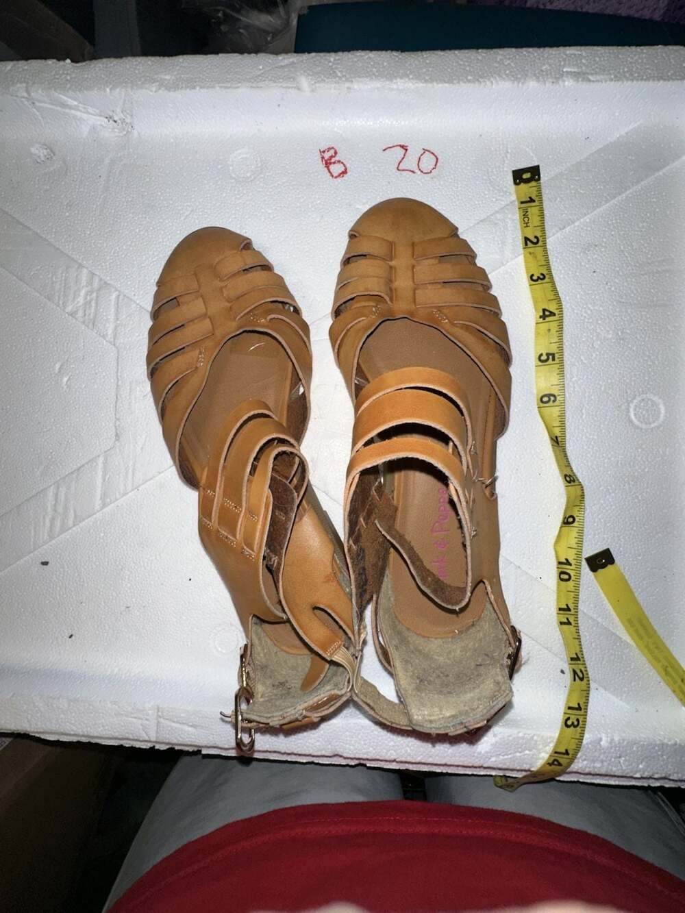 Pink & Pepper Brown Gladiator Style Flat Sandals with Cutouts